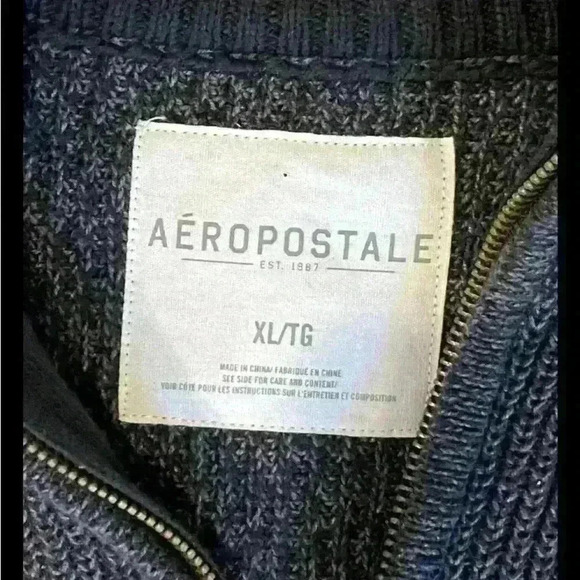 Men’s Aeropostale Quarter-Zip (Size XL/TG) grey - Picture 2 of 2